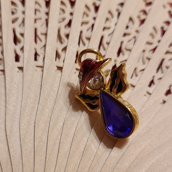Red Hat Lady Angel Pin Purple Stone - Picture 6 of 11
